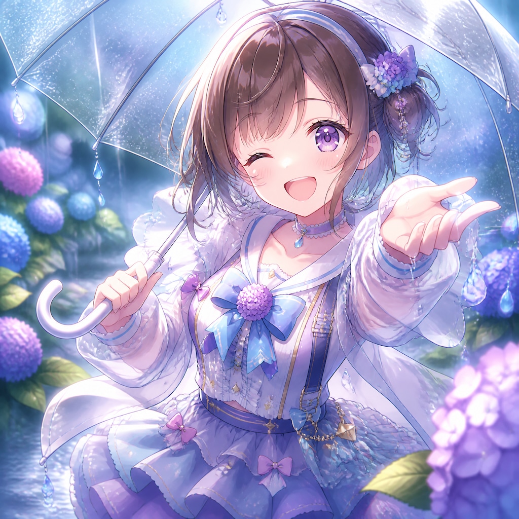 傘と紫陽花（４）3時のアイドル　GPTimages2.0