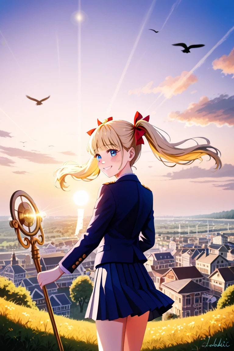夕暮れの丘で、未来を見つめて✨
