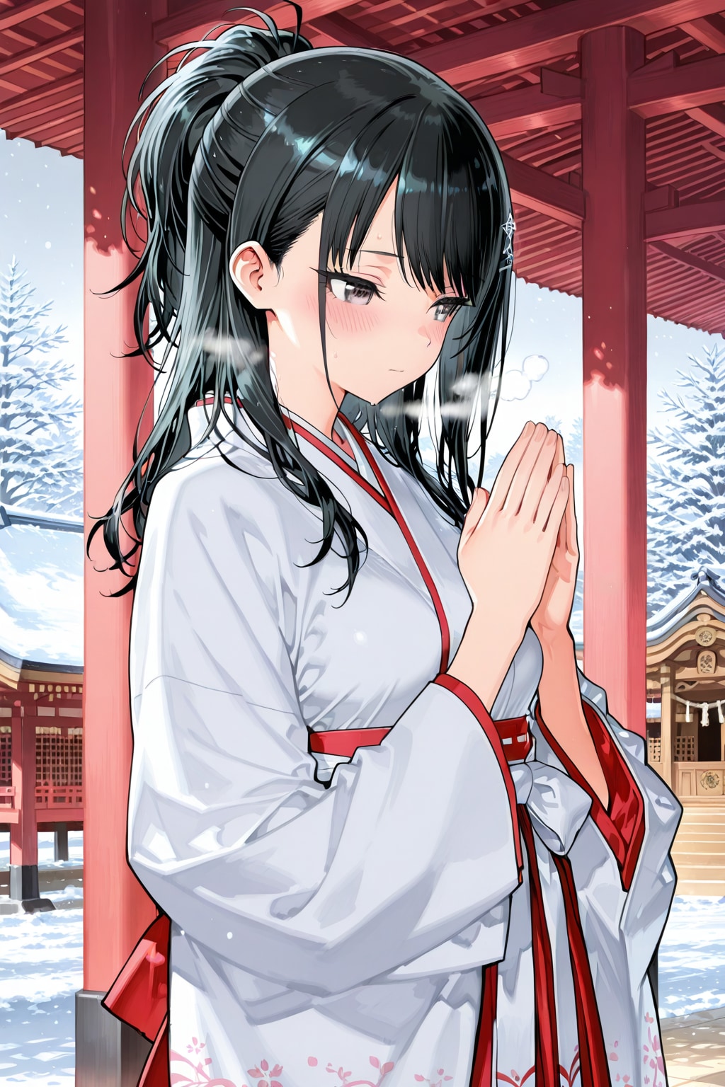 巫女衣装の灯織