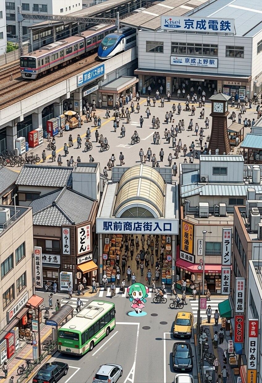 駅前風景 | の人気AIイラスト・グラビア