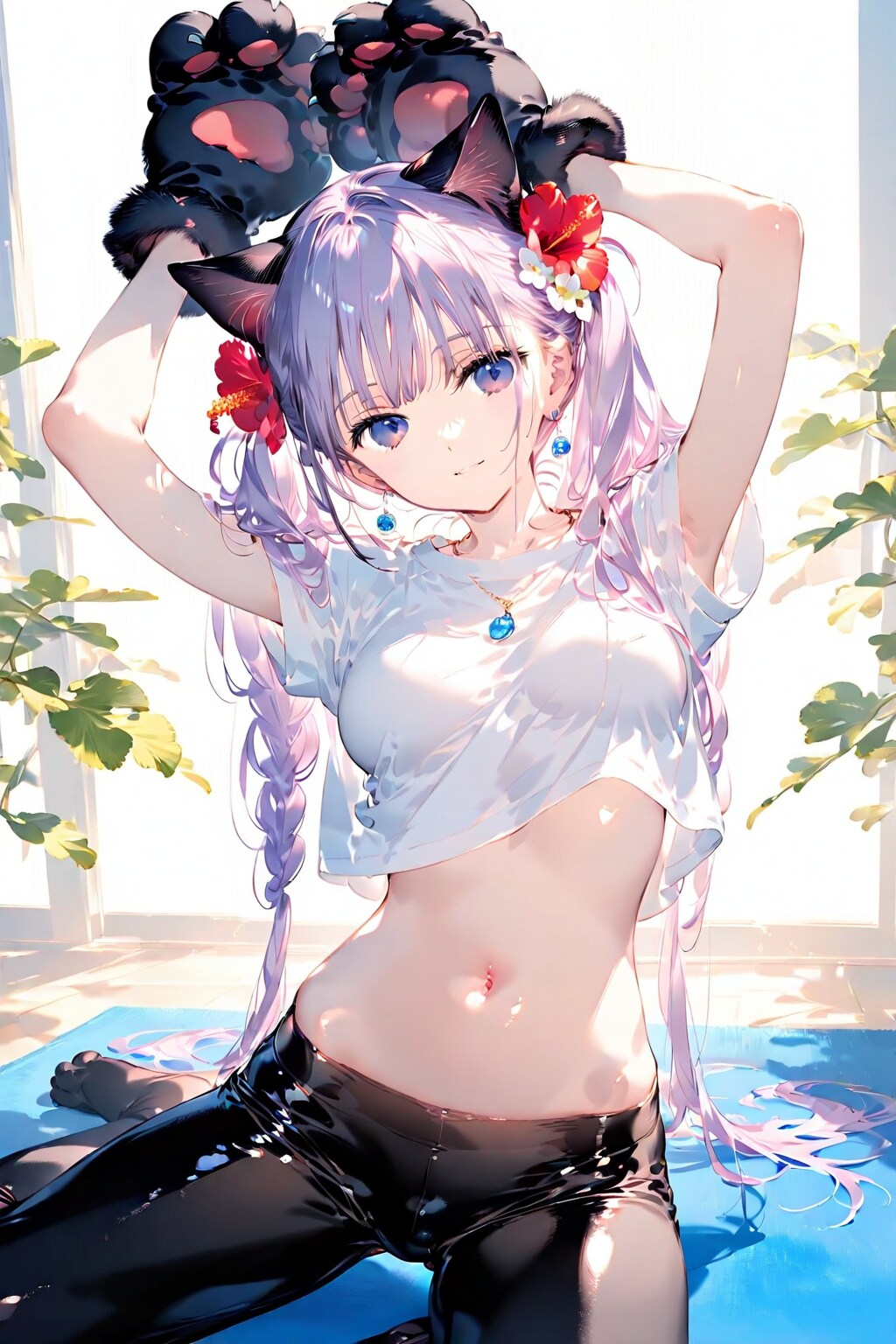 朝の日課のストレッチ(ヨガ)の絵梨奈ちゃん個人バージョン編❤️