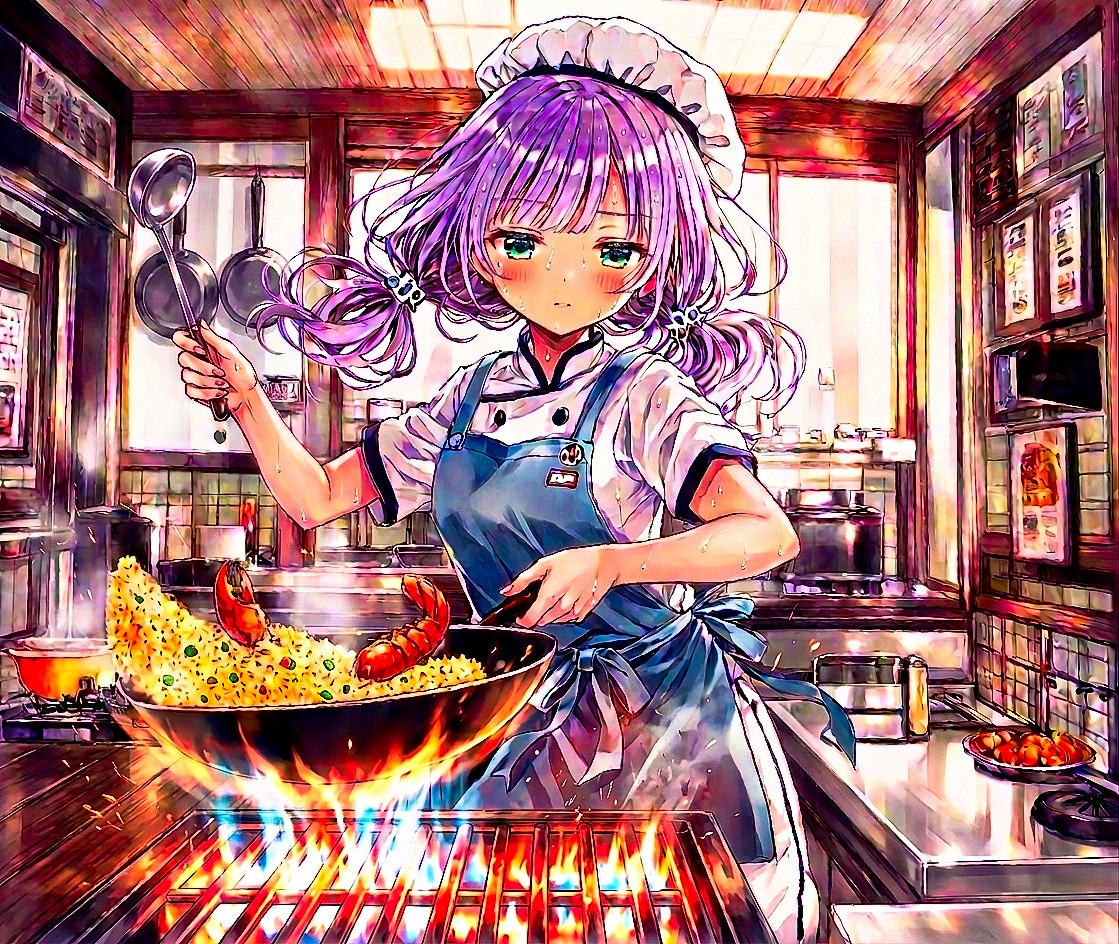 晩御飯はカニ炒飯ですわ！