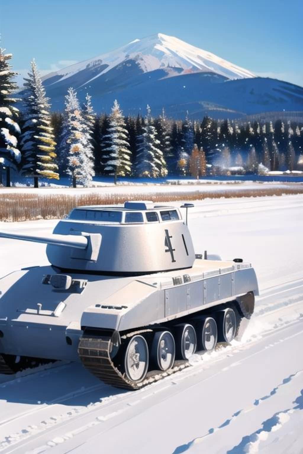 雪山風景に戦車追加（雪ノ進軍）