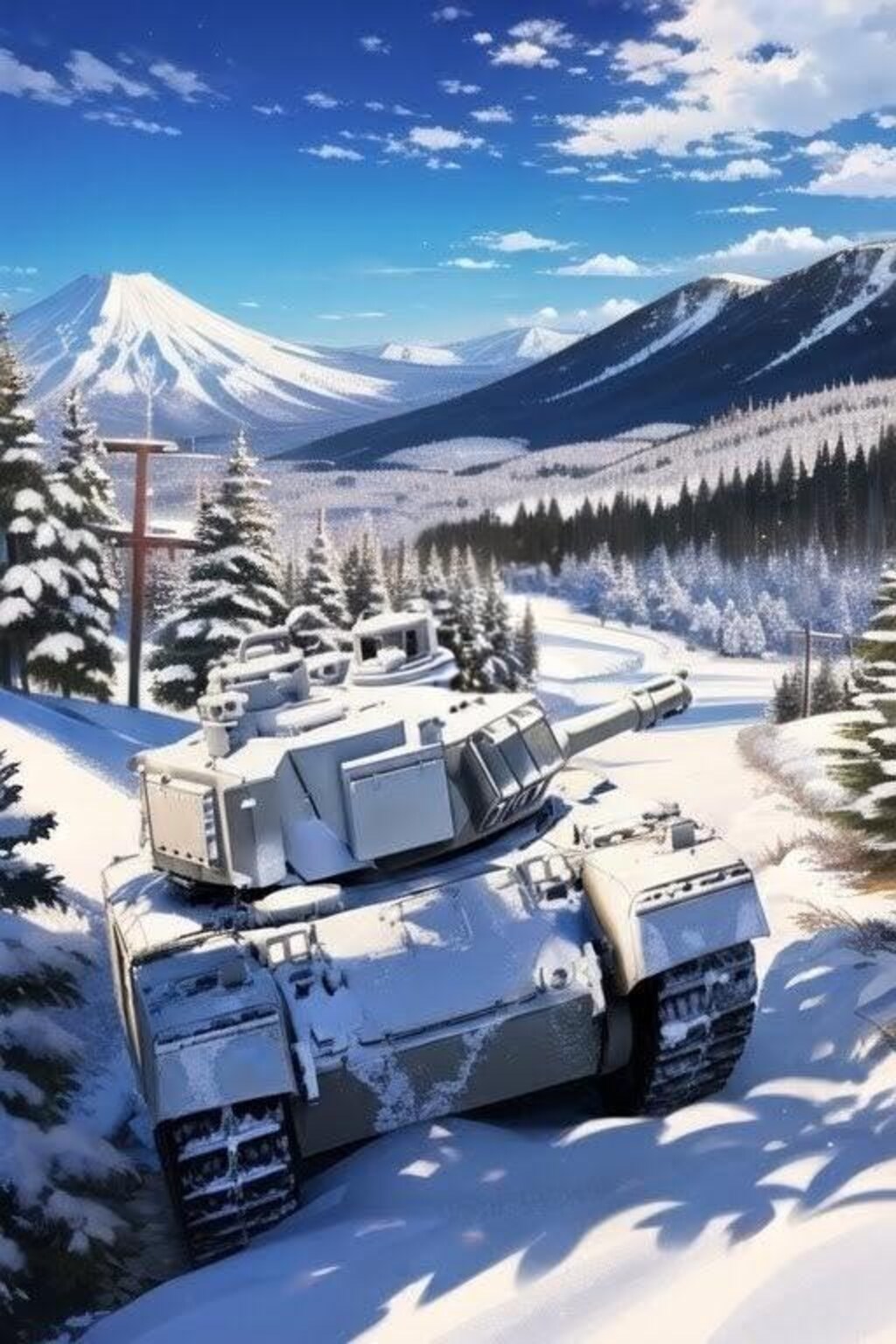 雪山風景に戦車追加（雪ノ進軍）
