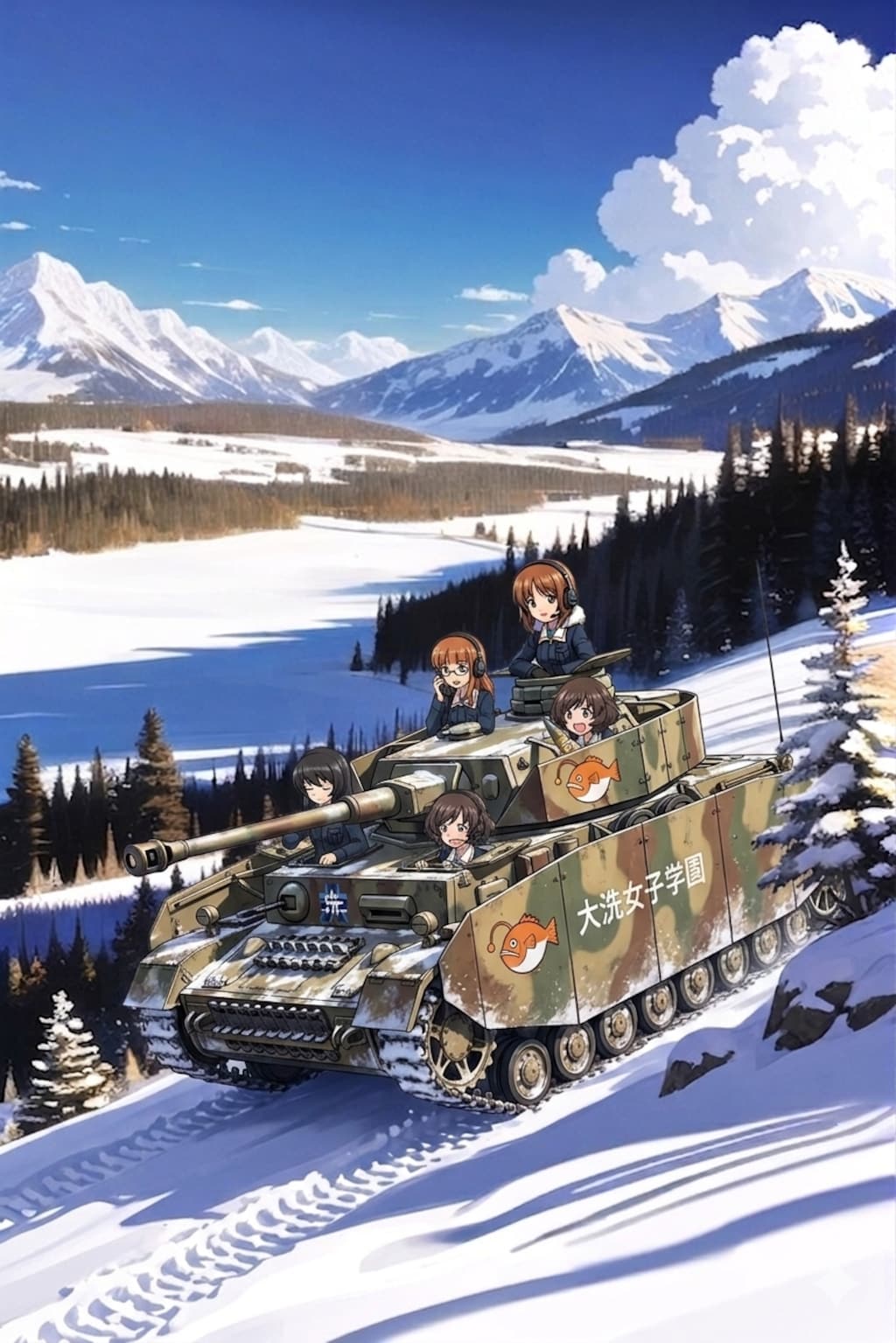 雪山風景に戦車追加（雪ノ進軍）