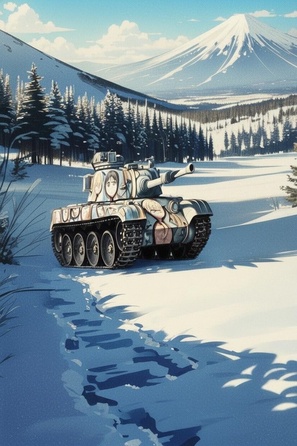 雪山風景に戦車追加（雪ノ進軍）