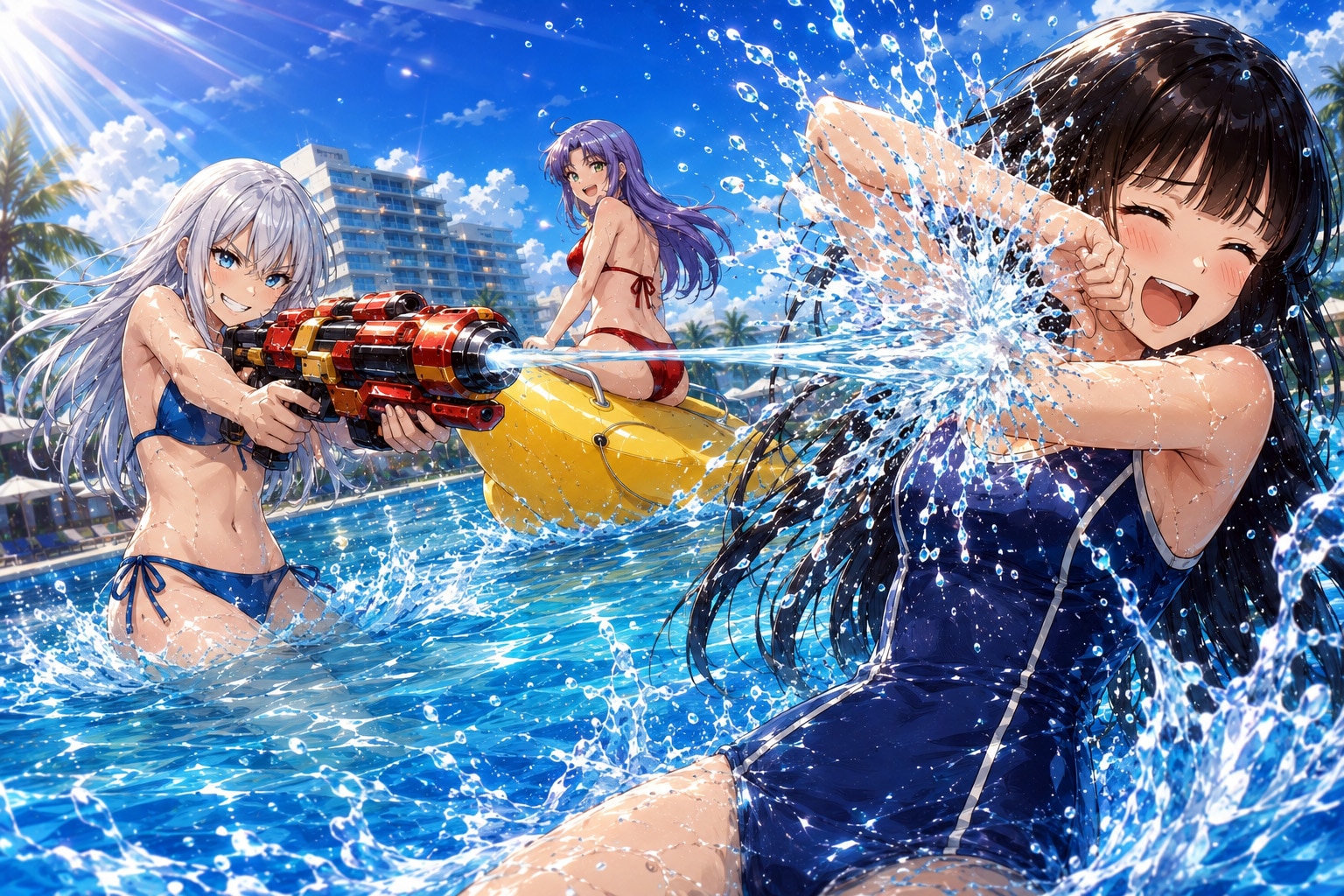 リゾートプールの水流