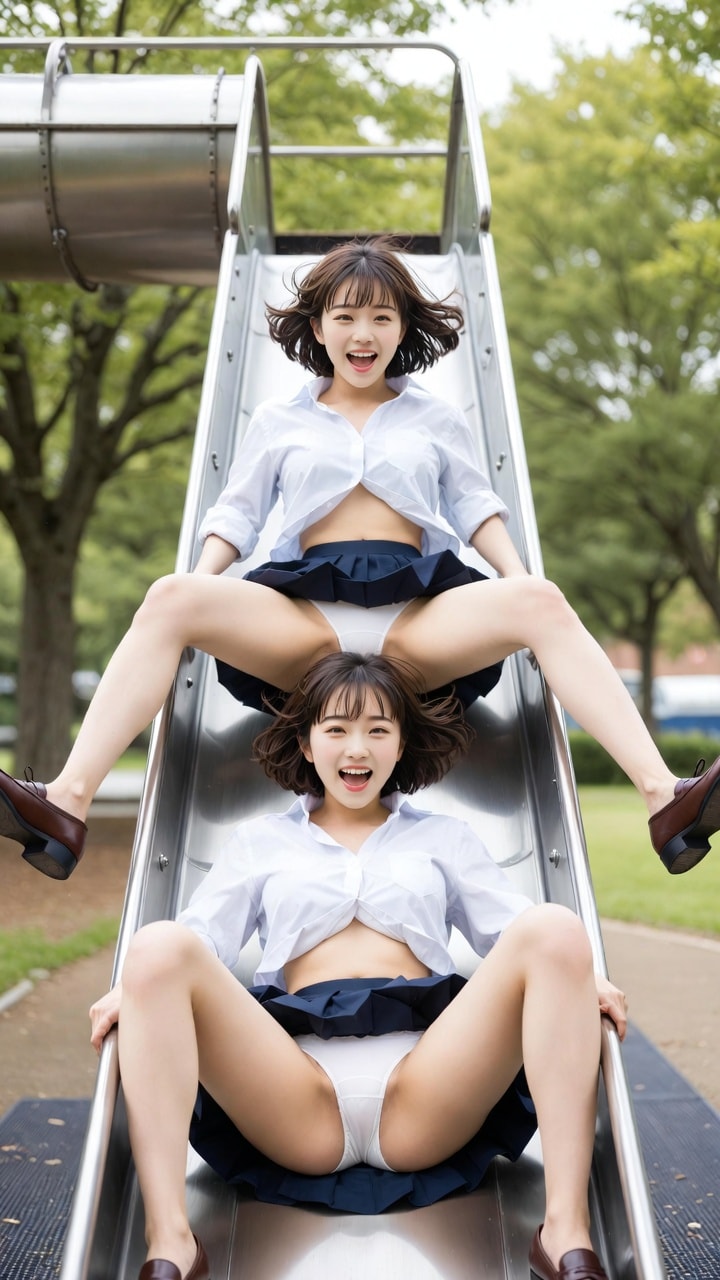 チラチラ公園×滑り台