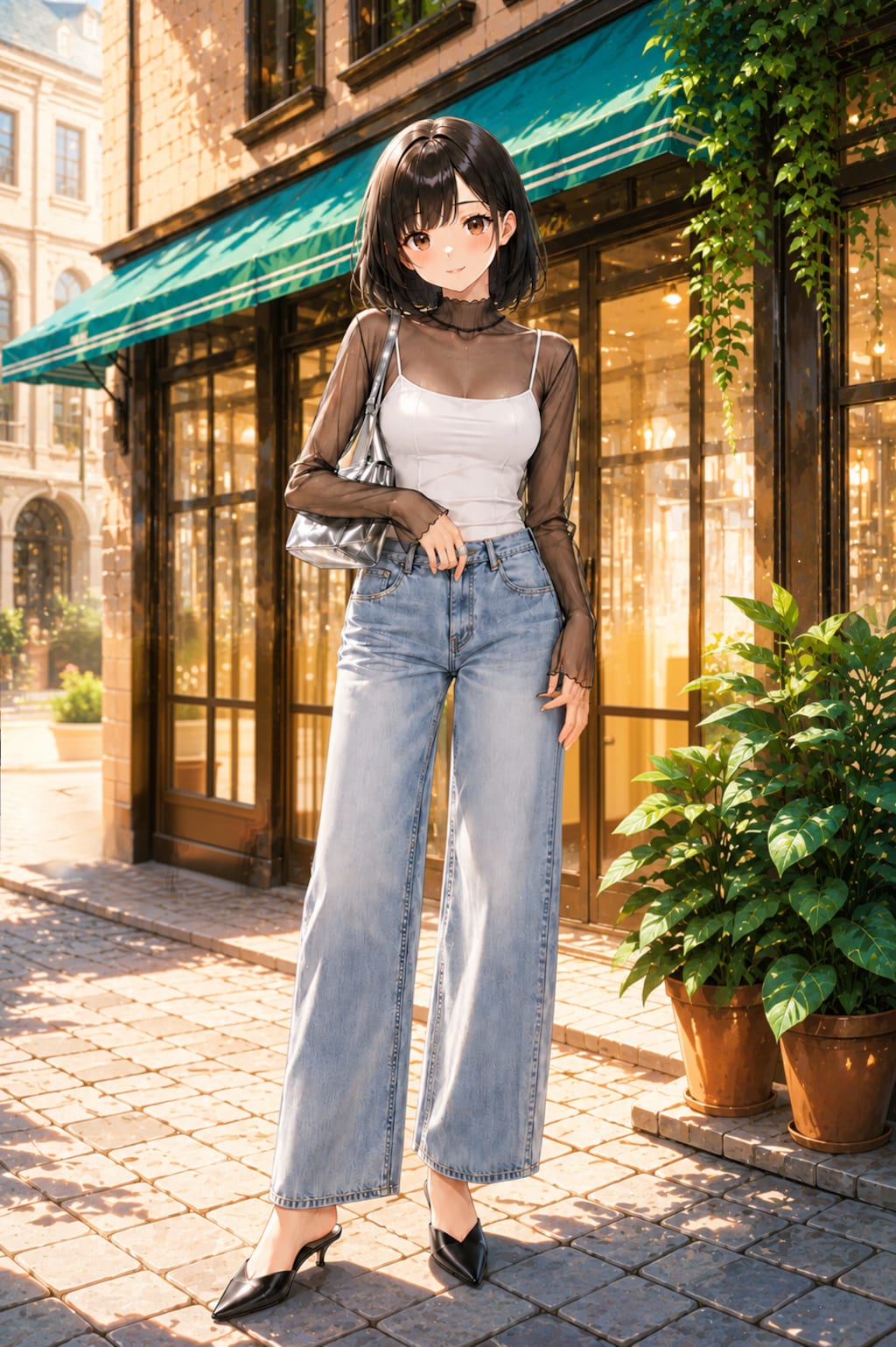 カフェ前