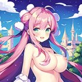 おっぱい丸出しのヘソ出しアオザイのお姫様です。 3枚目