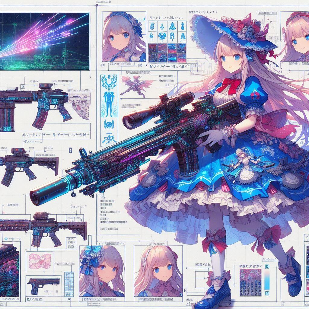 ビームガンをぶっ放すサイバーパンク世界のアリス1