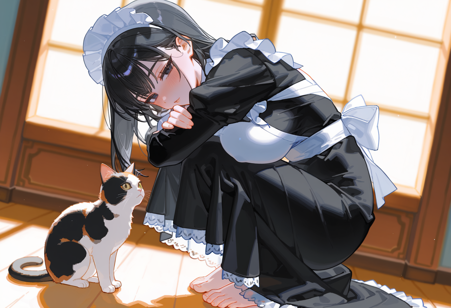 メイドさんと猫