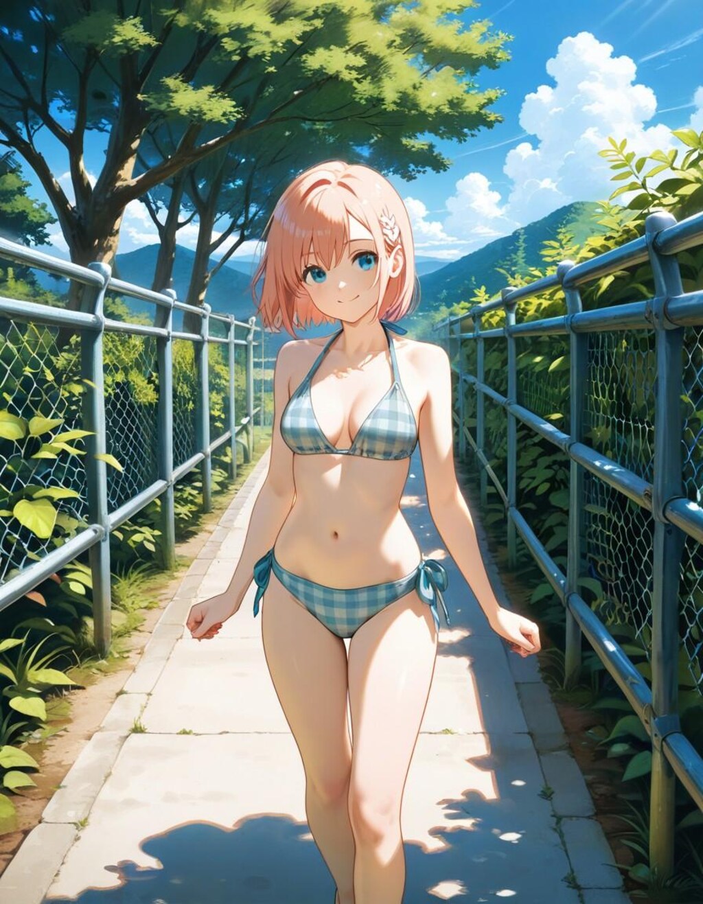 プールへと続く道