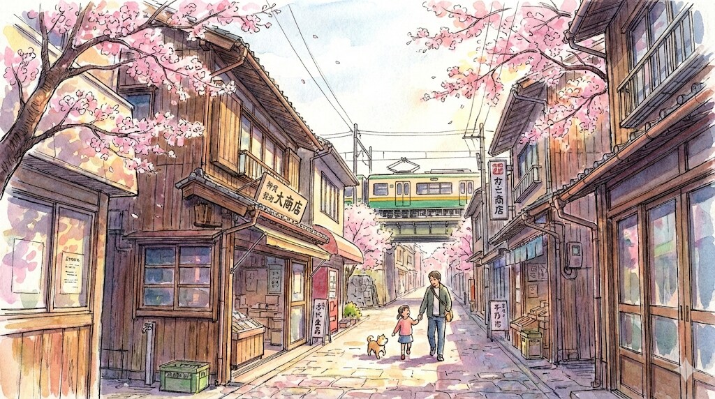 親子連れと電車