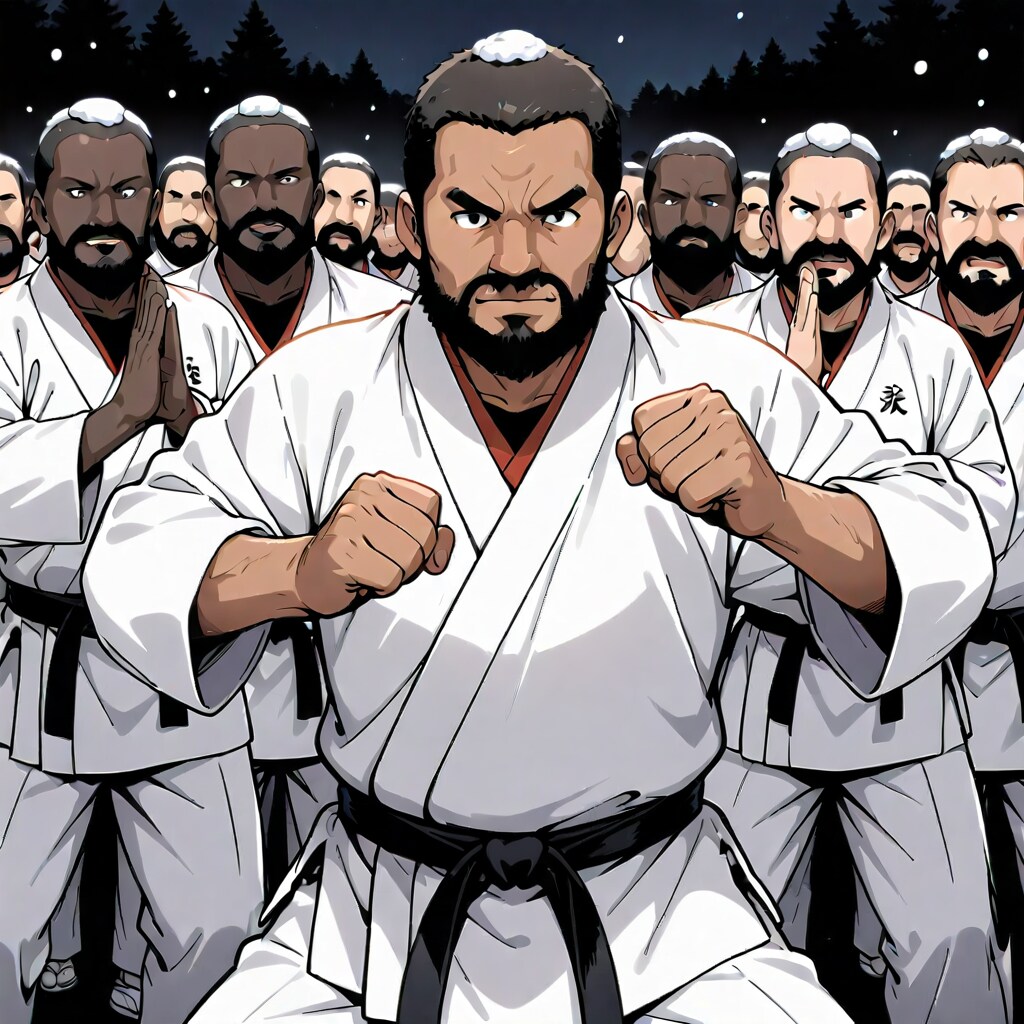 空手家達の寒稽古