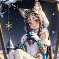 雪の中の猫神さま 2枚目