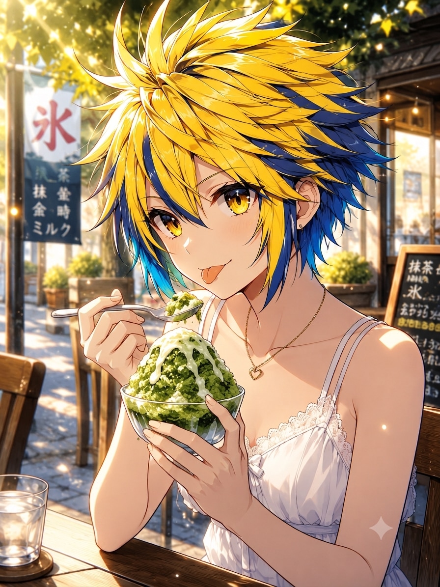 SUMMER CAFE ＜アップロードキャライラスト利用　習作＞