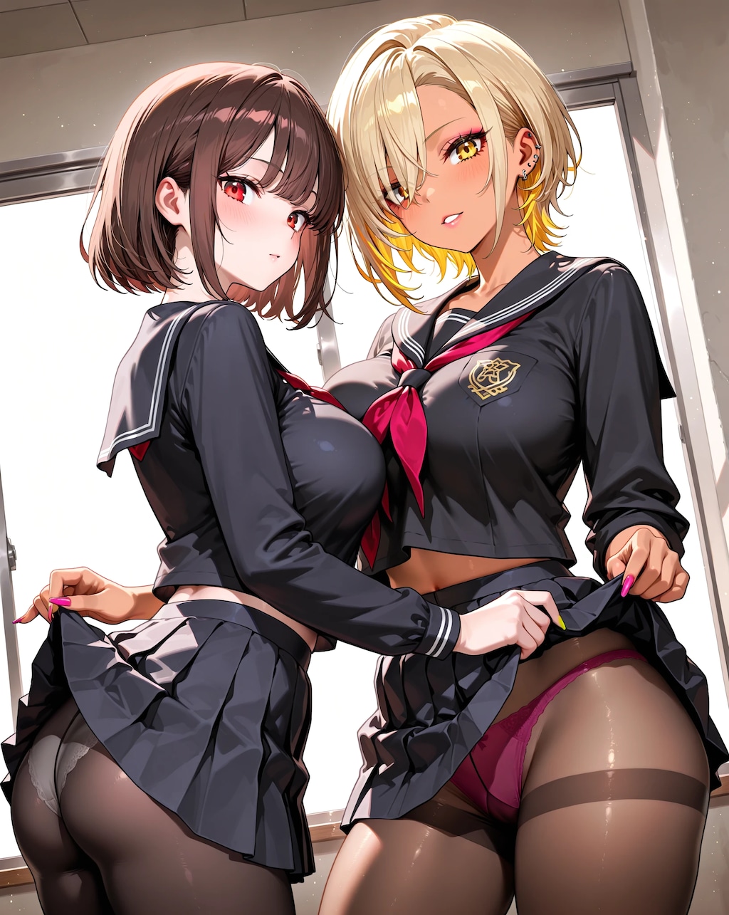 ギャルと地味子の秘密の放課後♡スカたく百合
