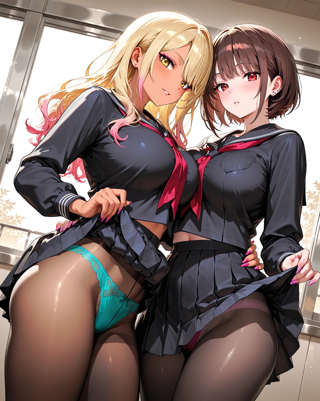 ギャルと地味子の秘密の放課後♡スカたく百合