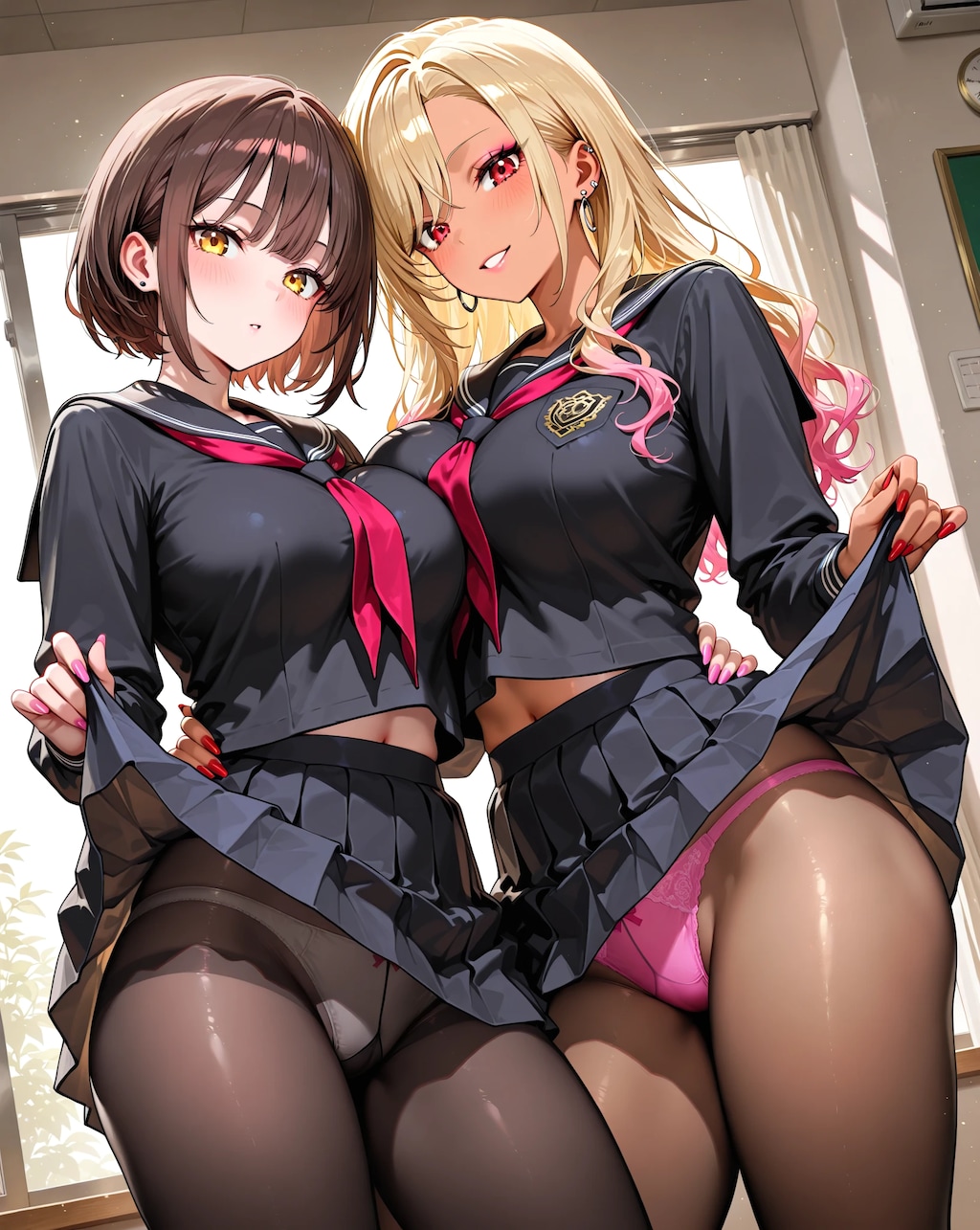 ギャルと地味子の秘密の放課後♡スカたく百合