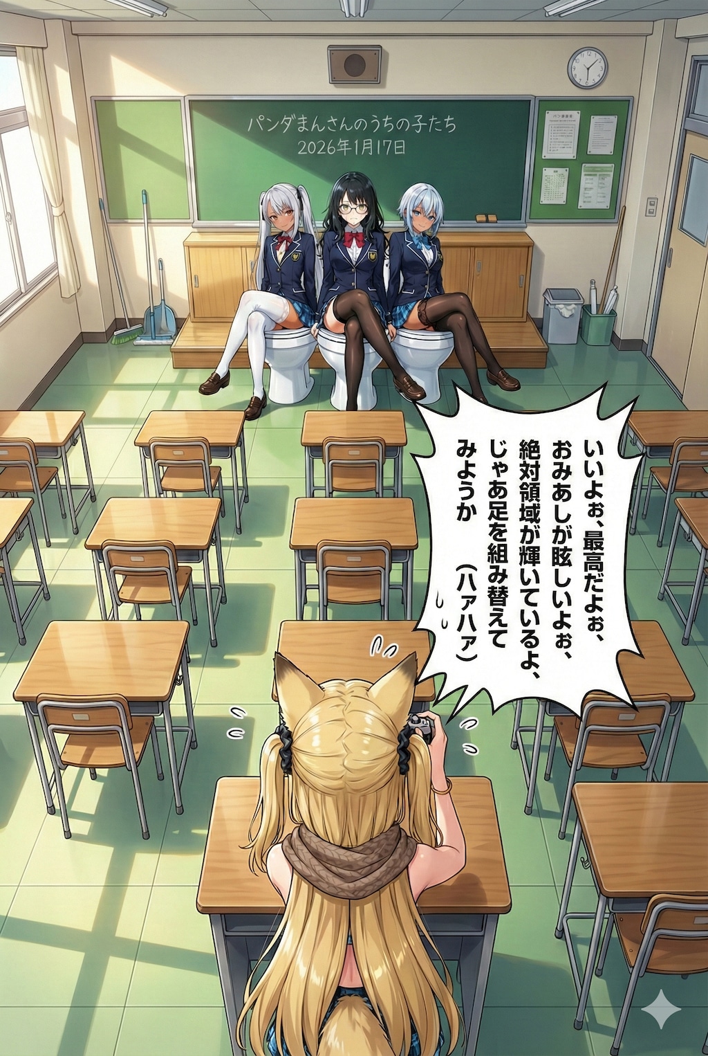 パンダまんさんのうちのコ達と🚽