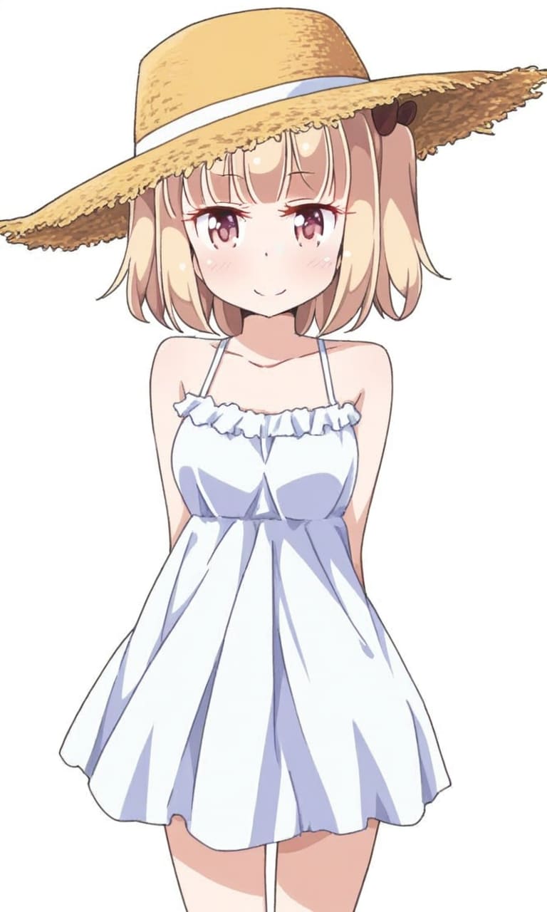 飯島ゆん 麦わら帽子とワンピース