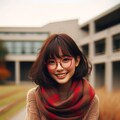 眼鏡女子 楓の秋ファッション 2枚目