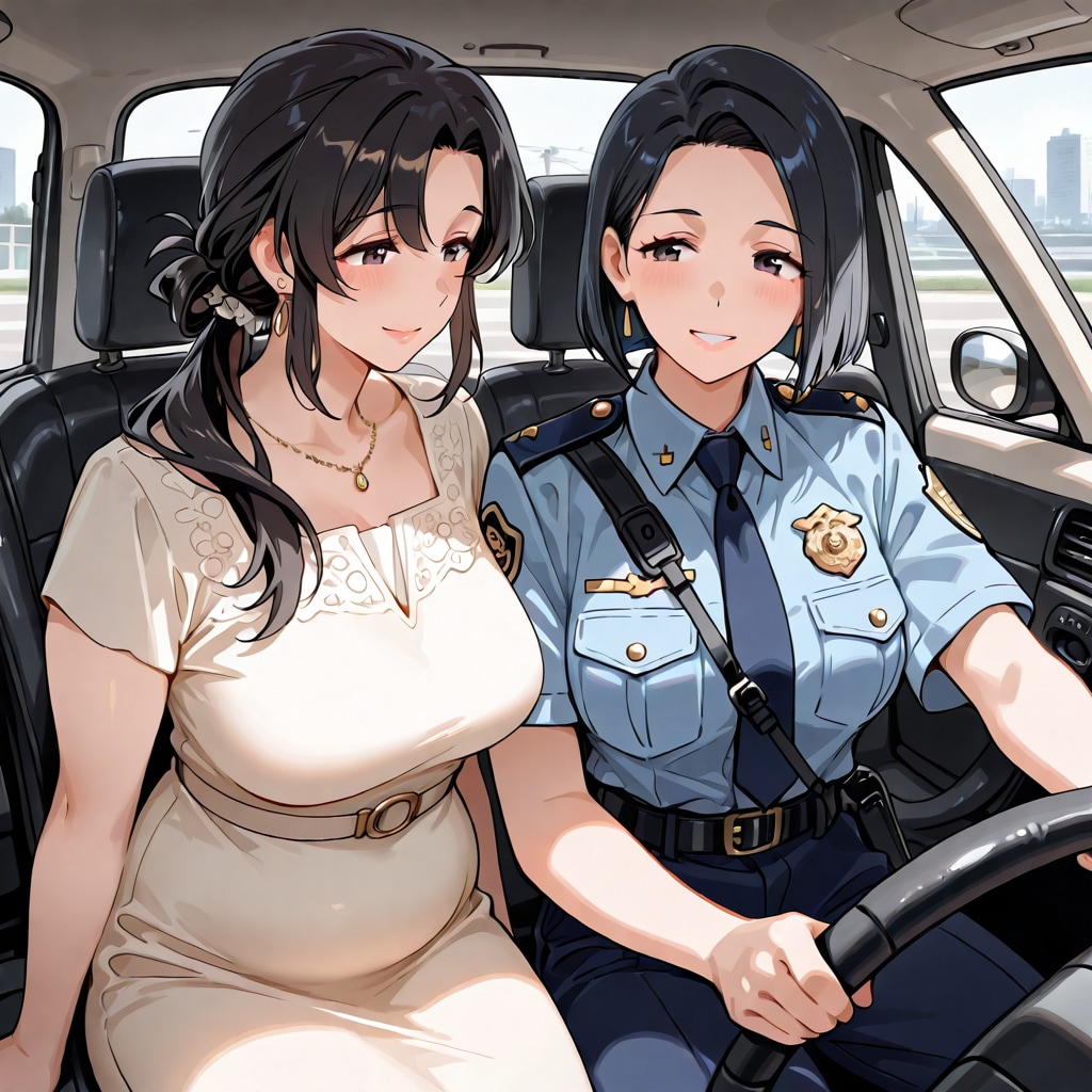 髪型が反対になるのなんで？　婦人警官と女性 | の人気AIイラスト・グラビア