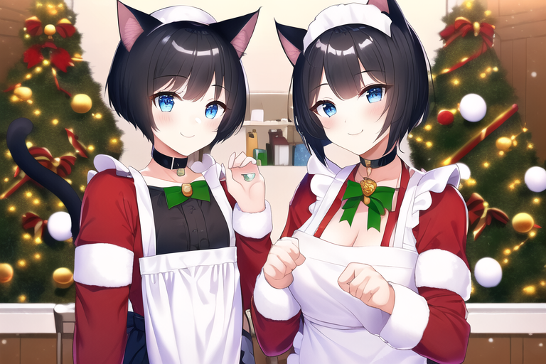 少し遅い猫耳サンタコス