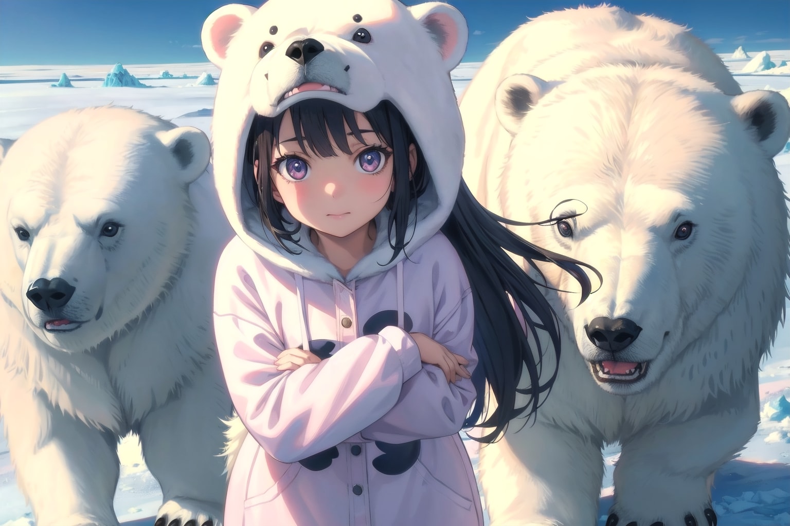 しろくまのきぐるみ（モデル: V4B） | の人気AIイラスト・グラビア