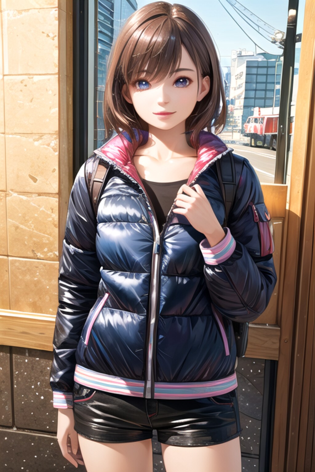 ダウンジャケットの女の子