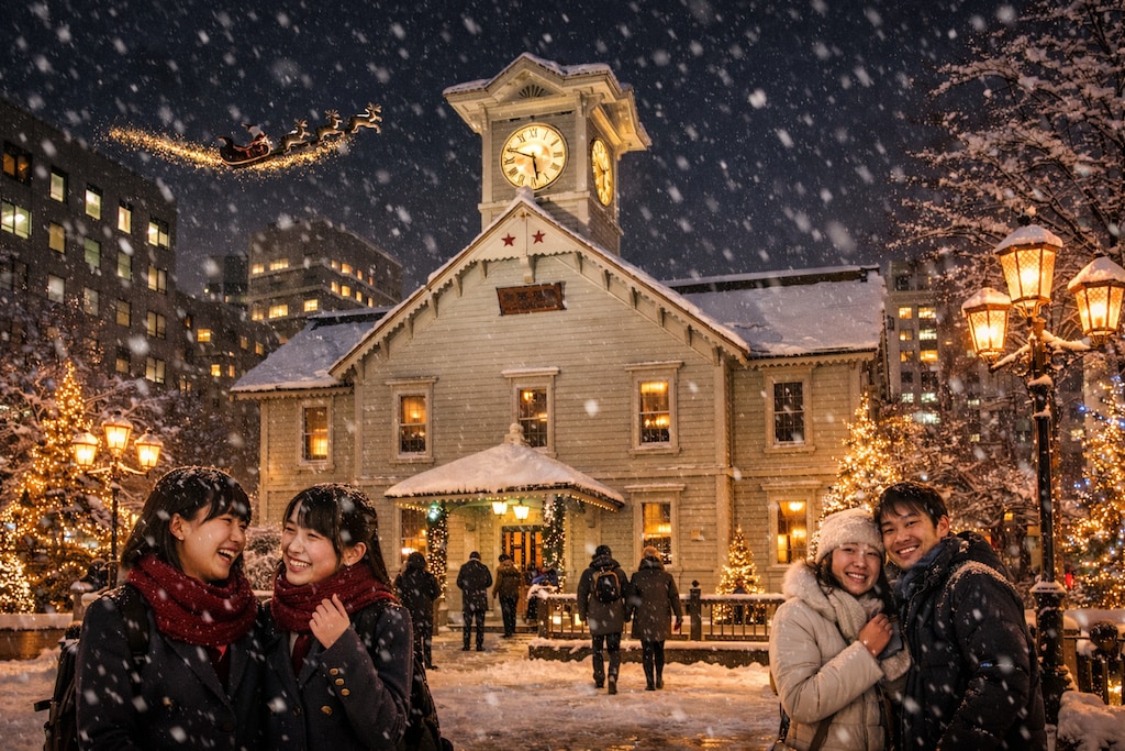 札幌、時計台のクリスマスにもサンタがやって来た！