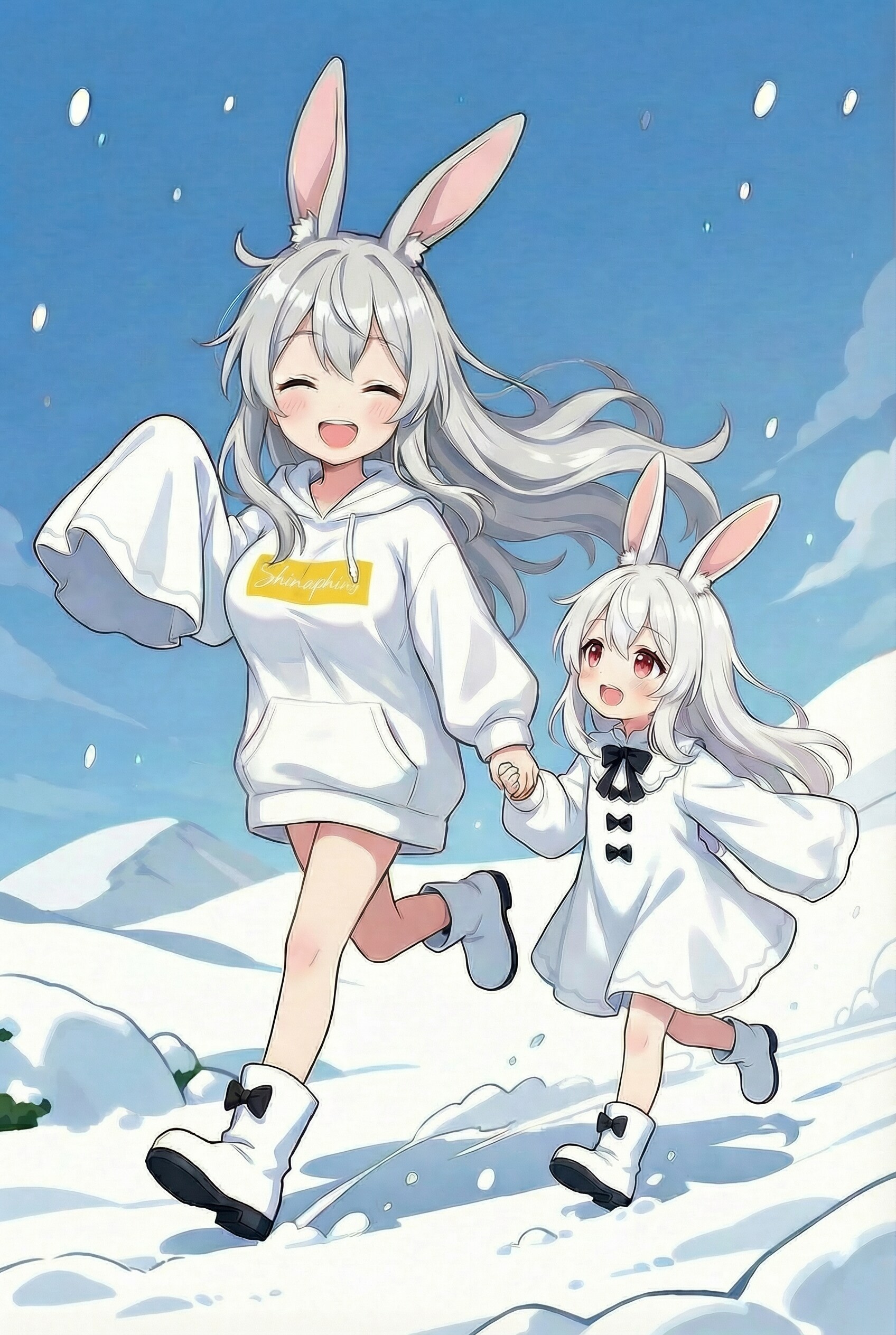 ぶかぶか袖でお出かけなのです🐰🐰🎶