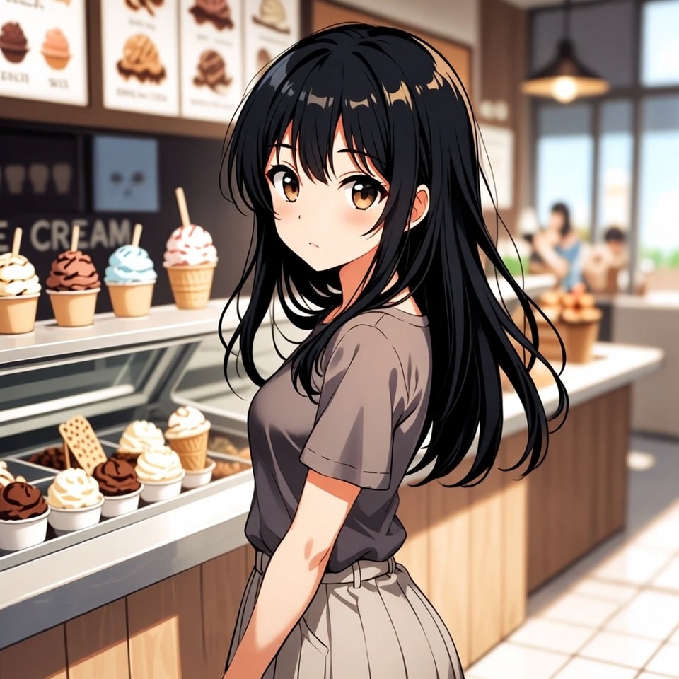 アイスクリームショップ | の人気AIイラスト・グラビア
