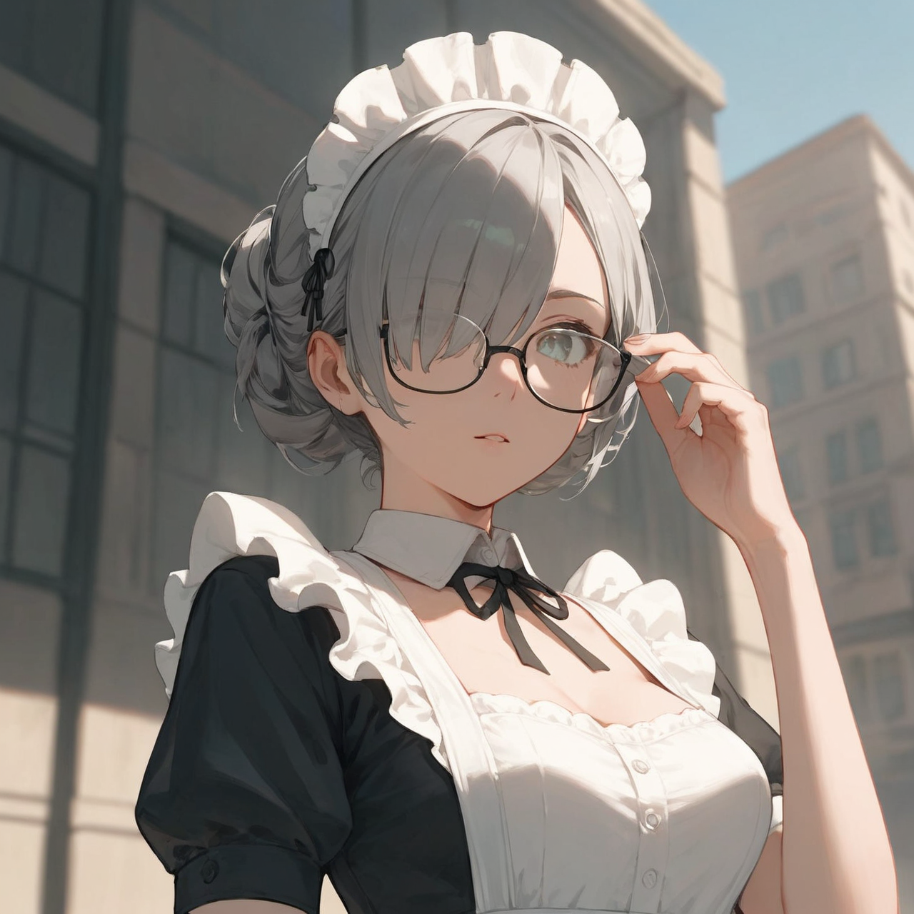 眼鏡が似合うメイドさん