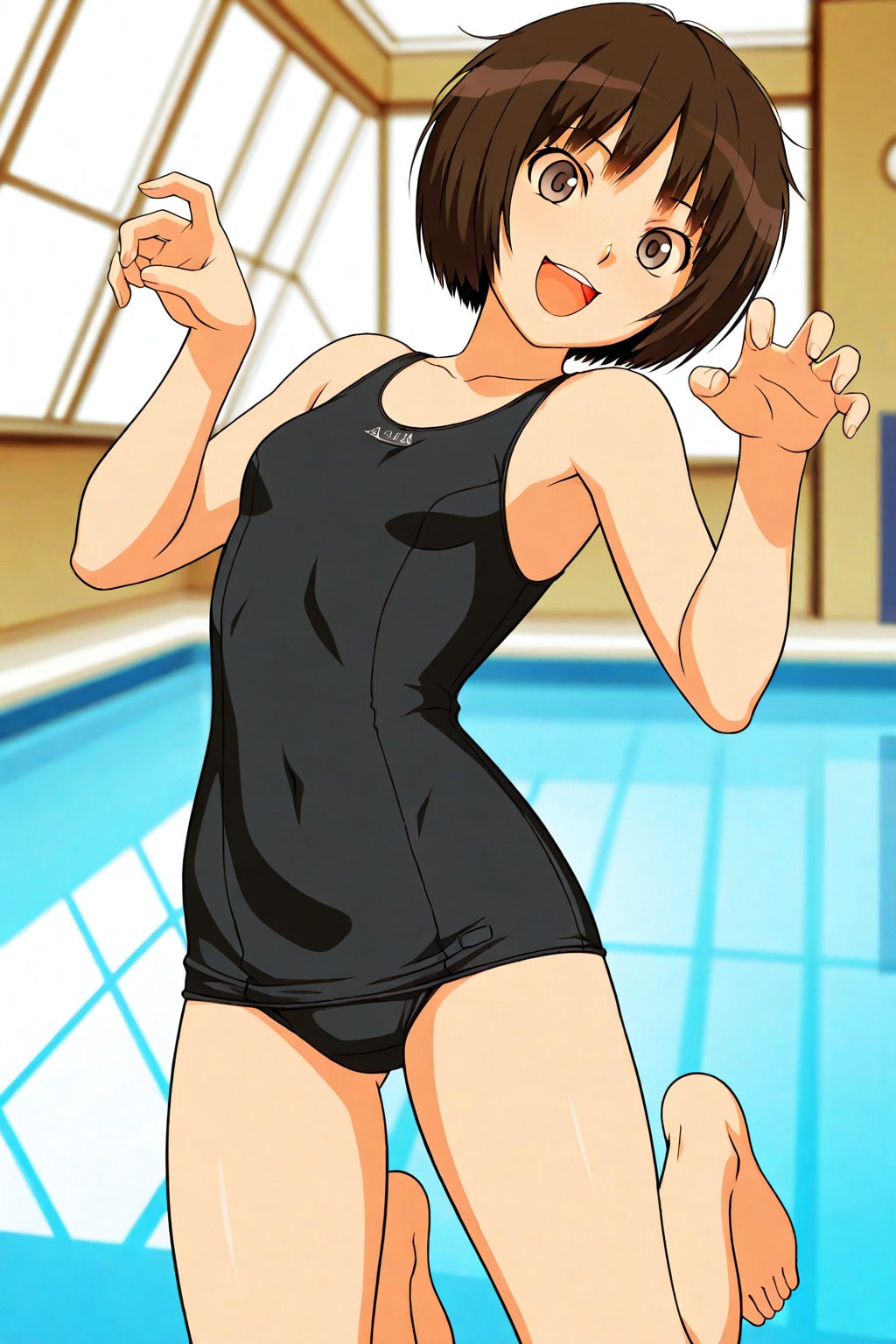 スク水でわしわしポーズの橘美也🩱❤️