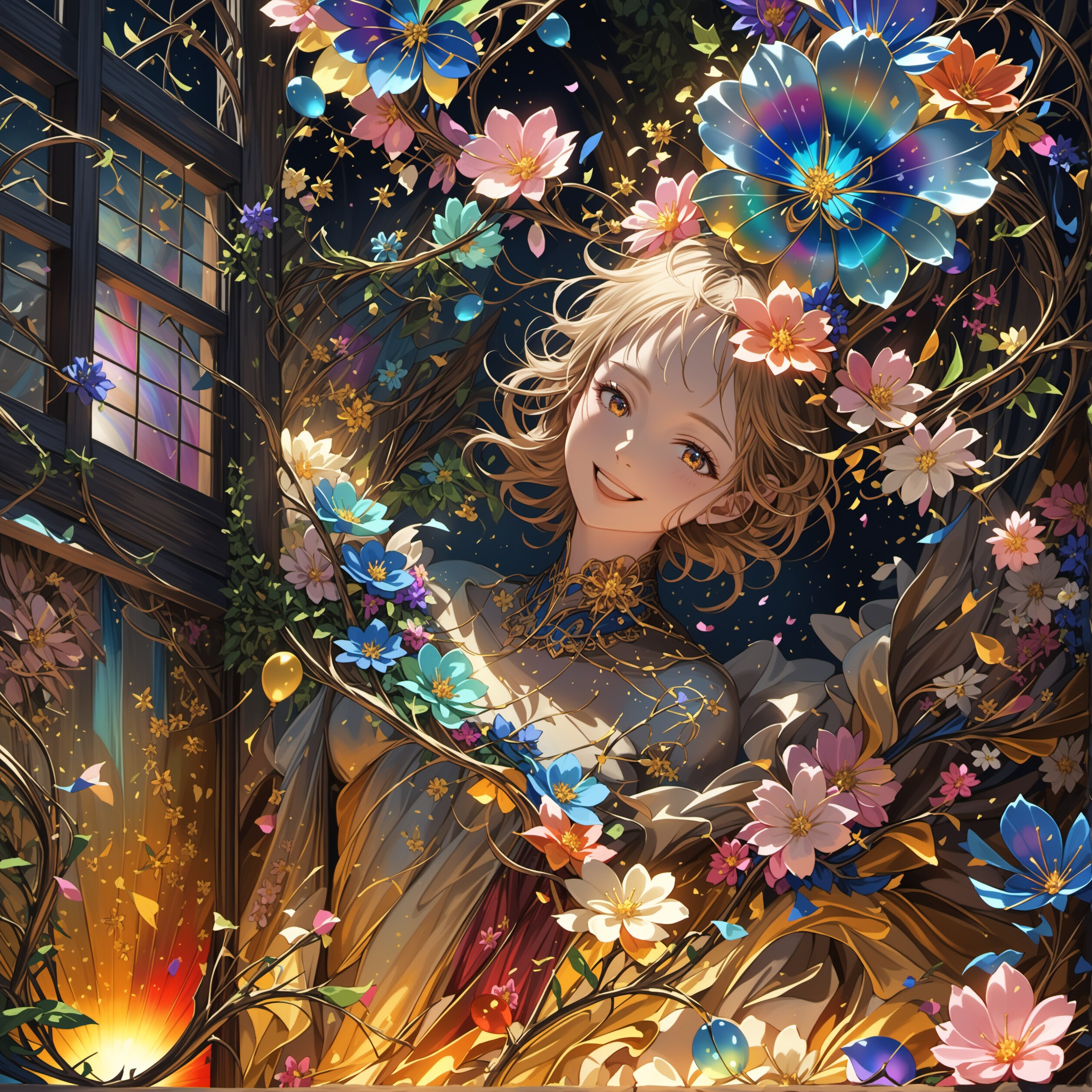 🌟花の精霊が現れる夜 | の人気AIイラスト・グラビア