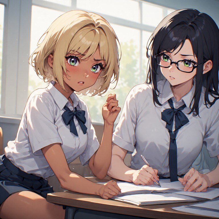金髪ギャルと黒髪メガネ　宿題編