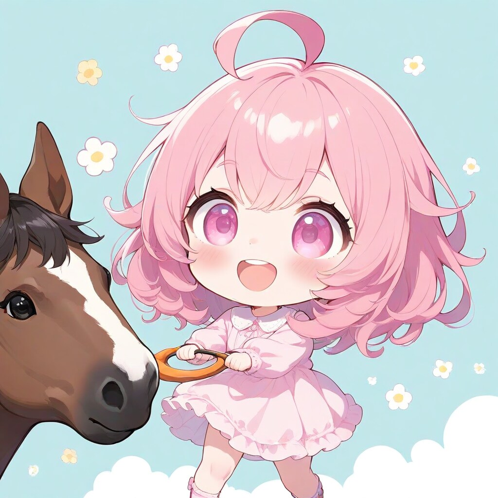 お馬さん、エサおいし〜よ🎵 | の人気AIイラスト・グラビア