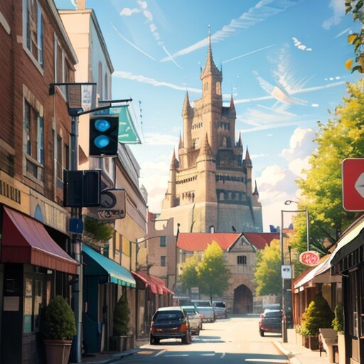 城の見える通り | の人気AIイラスト・グラビア