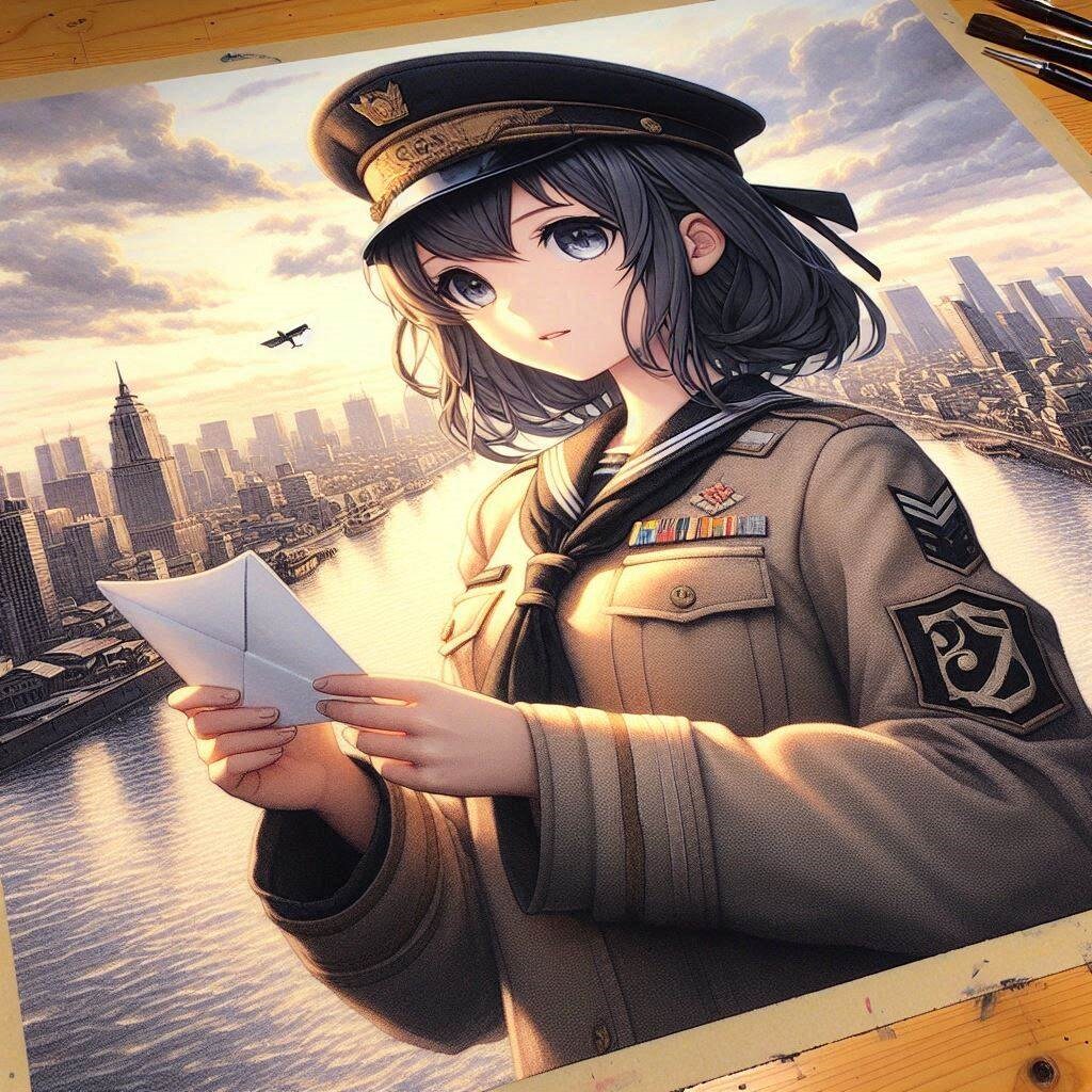 【習作】手紙を持つ少女