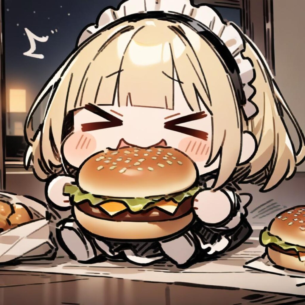 🍔おバーガーもぐもぐメイドちゃんで癒しを自給自足🍔
