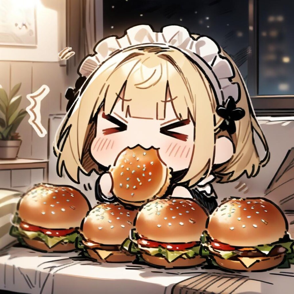 🍔おバーガーもぐもぐメイドちゃんで癒しを自給自足🍔