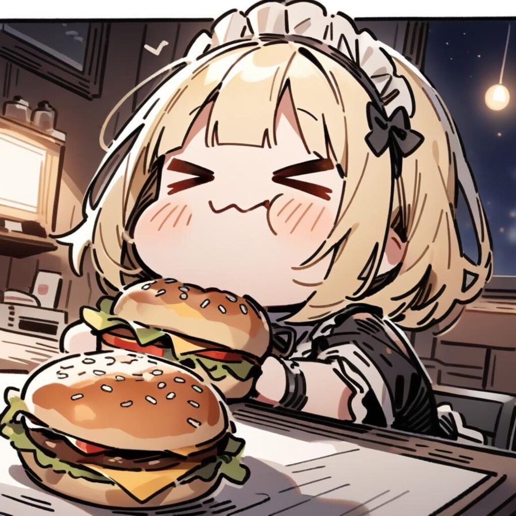 🍔おバーガーもぐもぐメイドちゃんで癒しを自給自足🍔