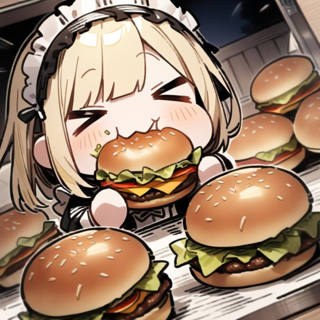 🍔おバーガーもぐもぐメイドちゃんで癒しを自給自足🍔