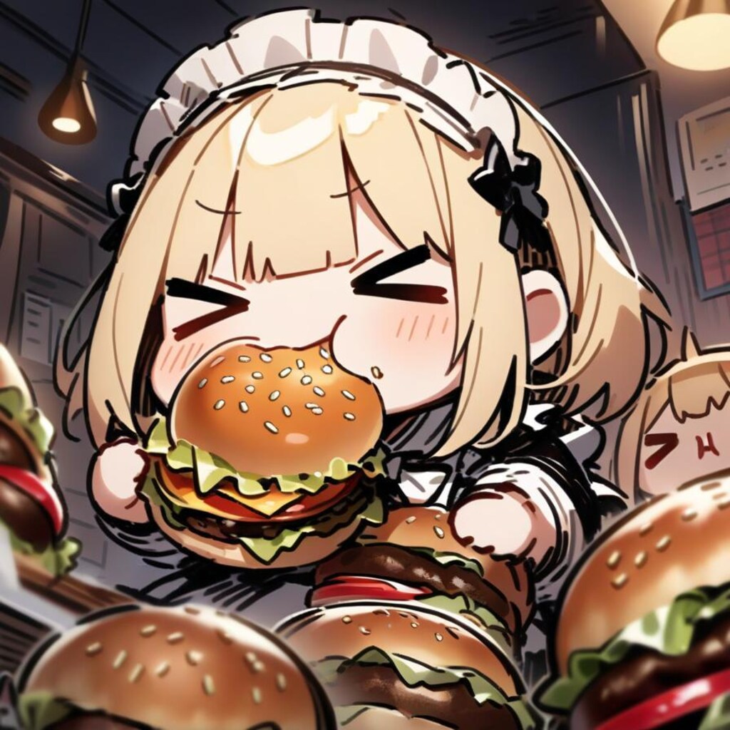 🍔おバーガーもぐもぐメイドちゃんで癒しを自給自足🍔