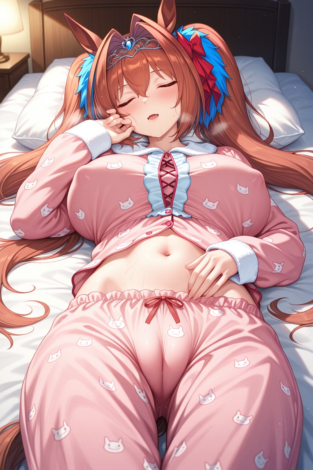 へそ出しピンクパジャマダスカ