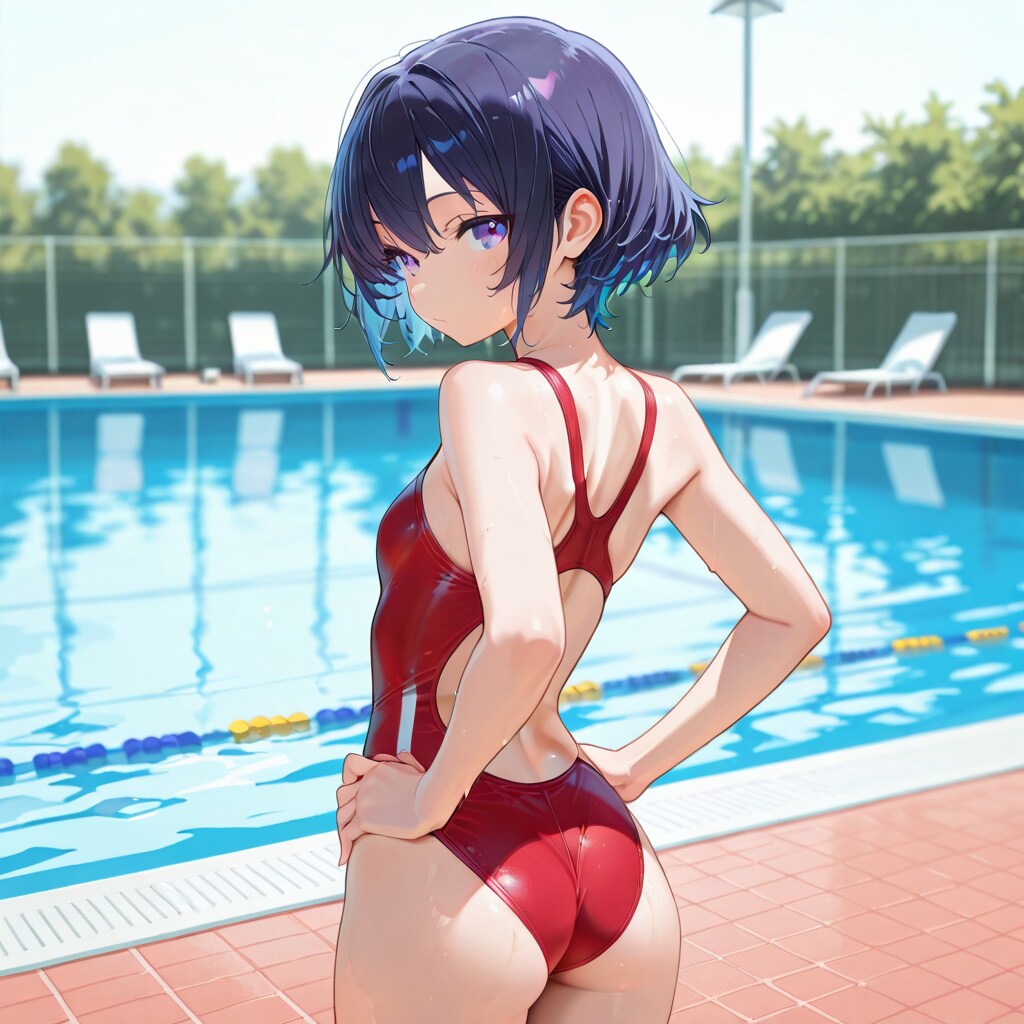 競泳水着の背中