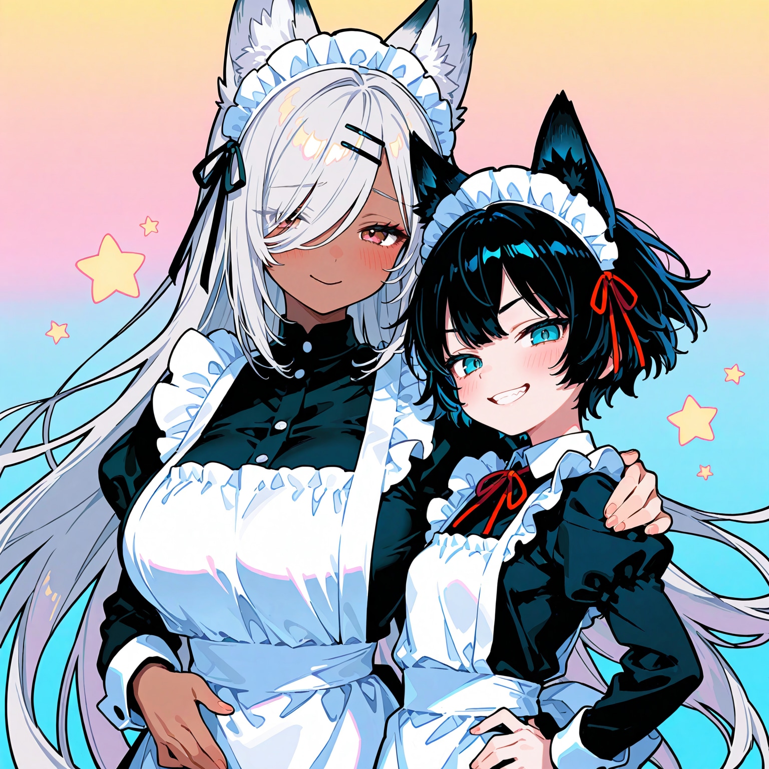 紗奈×紫苑 | の人気AIイラスト・グラビア