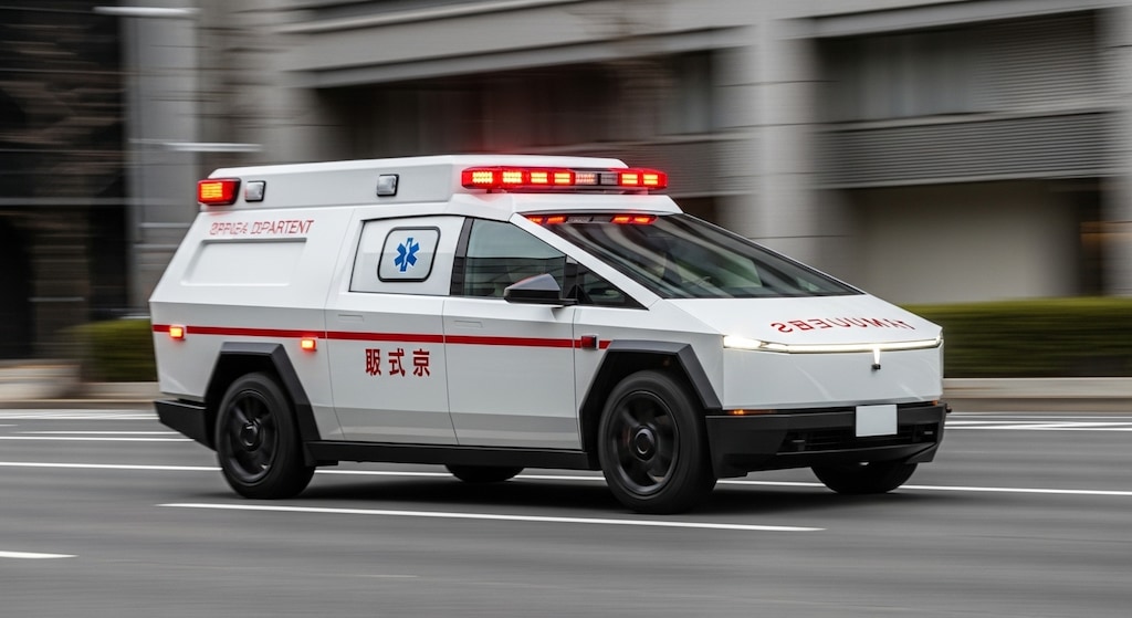 テスラサイバートラック救急車